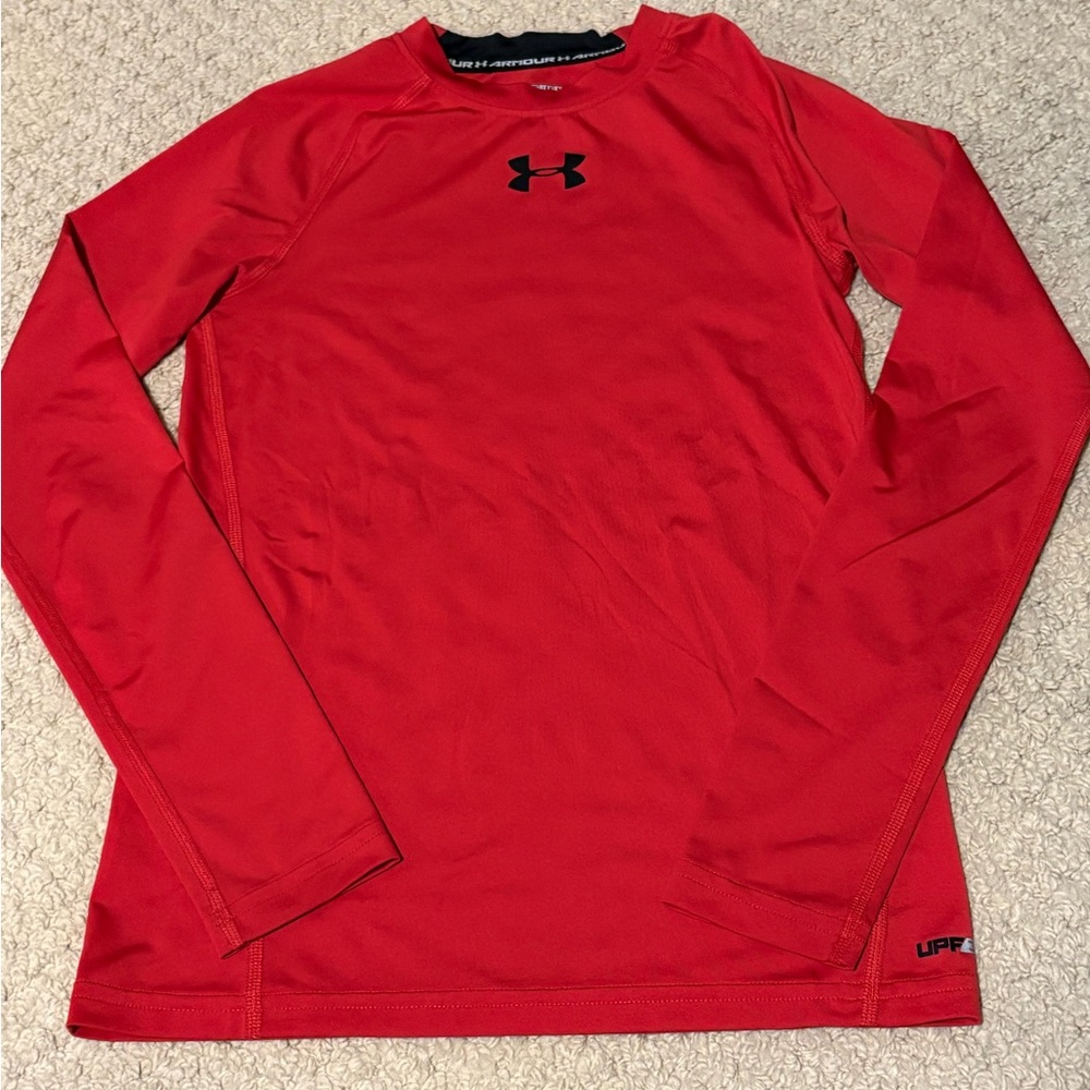 Boys Under Armour Fitted Dri-Fit Long Sleeve Shirt